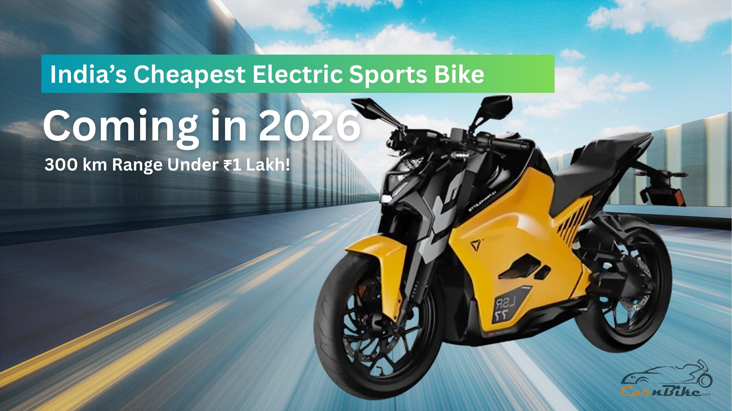 India’s Cheapest Electric Sports Bike Coming in 2026 — 300 km Range Under ₹1 Lakh!