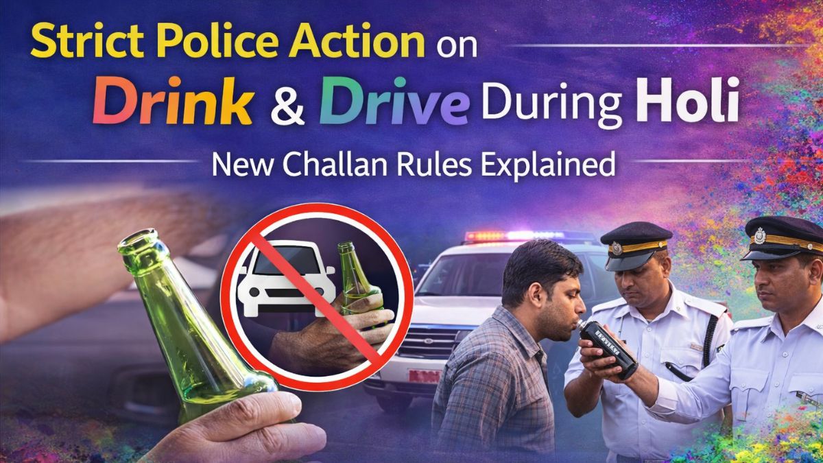 Strict Police Action on Drink & Drive During Holi – New Challan Rules Explained