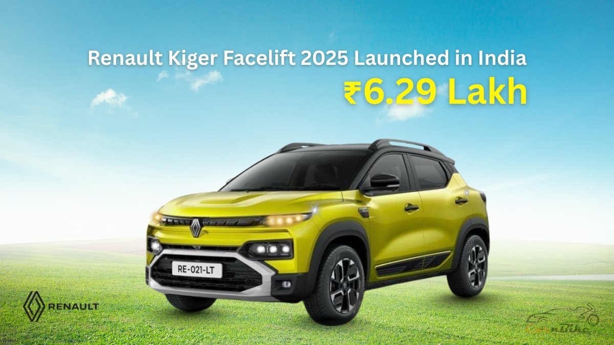 Renault Kiger Facelift 2025 Launched in India — Starting at ₹6.29 Lakh with New Features